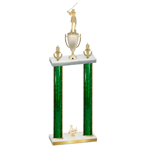 Double Green Glacier Third Place Golf Trophy