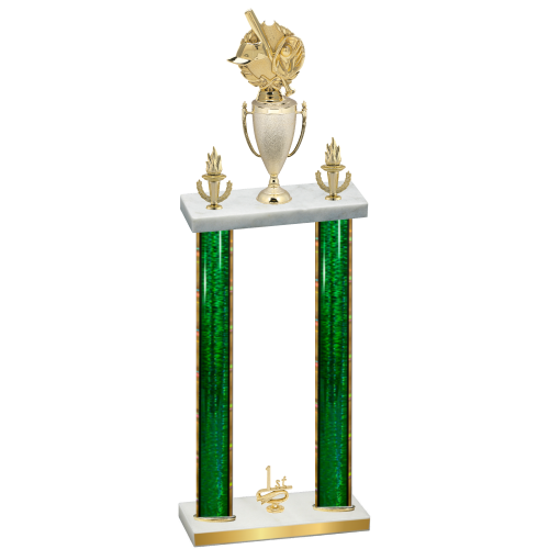 Double Green Glacier First Place Baseball Trophy