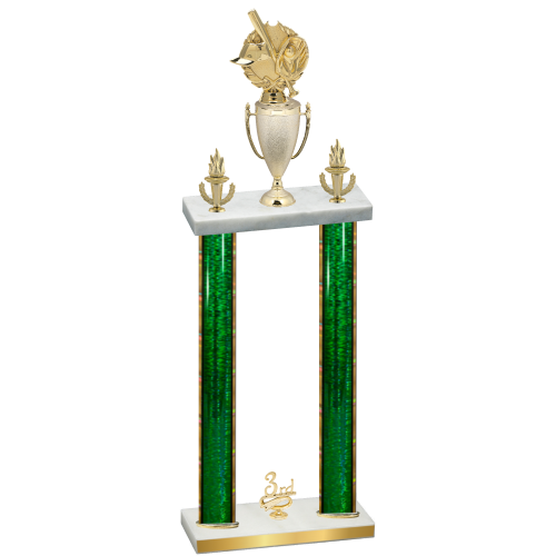 Double Green Glacier Third Place Baseball Trophy
