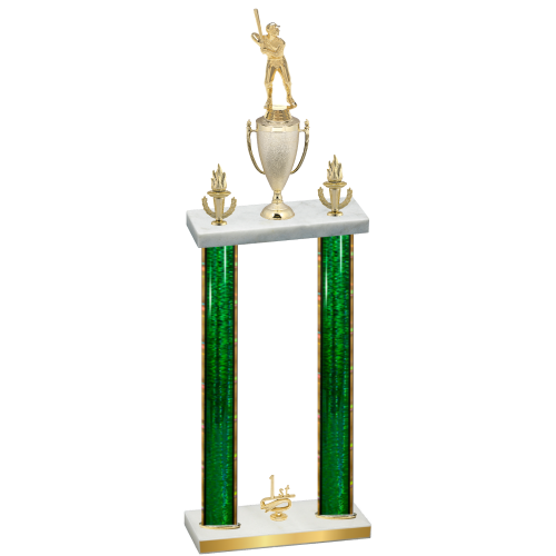 Double Green Glacier First Place Baseball Trophy