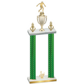 Double Green Carbon Fiber Third Place Soccer Trophy