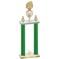 Double Green Carbon Fiber Third Place Soccer Trophy