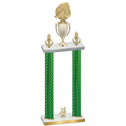 Double Green Carbon Fiber Year Soccer Trophy