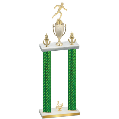 Double Green Carbon Fiber Third Place Running Trophy