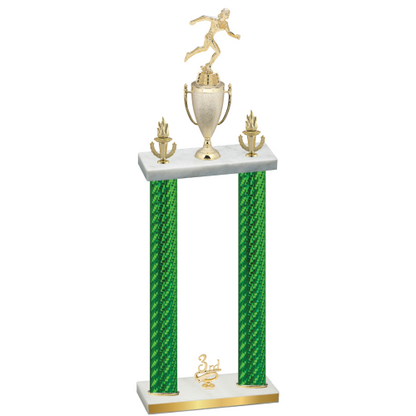 Double Green Carbon Fiber Third Place Running Trophy