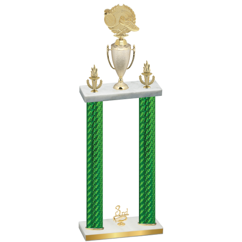 Double Green Carbon Fiber Third Place Running Trophy