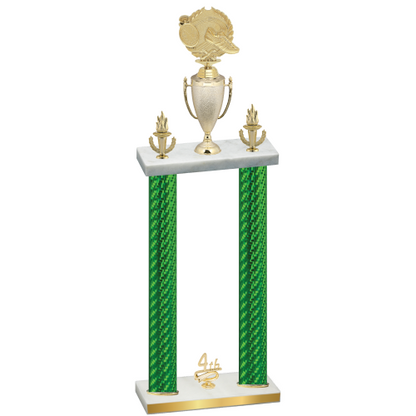 Double Green Carbon Fiber Fourth Place Running Trophy