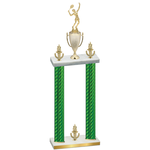 Double Green Carbon Fiber Victory Tennis Trophy