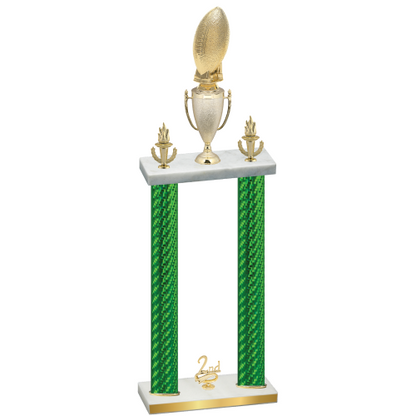Double Green Carbon Fiber Second Place Football Trophy