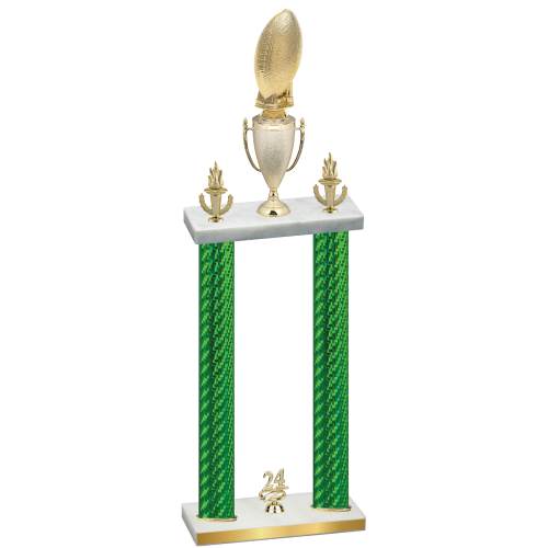 Double Green Carbon Fiber Year Football Trophy