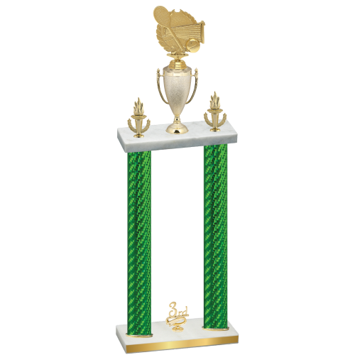 Double Green Carbon Fiber Third Place Tennis Trophy