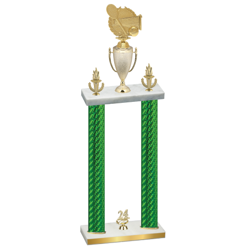 Double Green Carbon Fiber Year Tennis Trophy