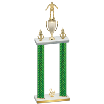 Double Green Carbon Fiber Second Place Wrestling Trophy