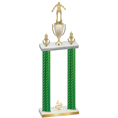 Double Green Carbon Fiber Fourth Place Wrestling Trophy