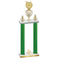 Double Green Carbon Fiber Fourth Place Bowling Trophy