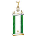 Double Green Carbon Fiber Victory Volleyball Trophy