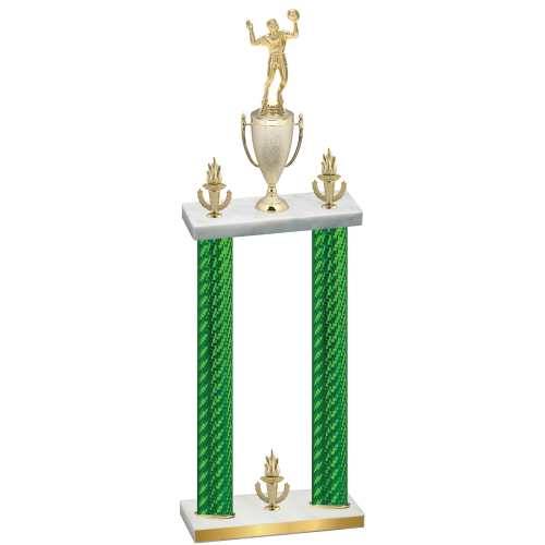 Double Green Carbon Fiber Victory Volleyball Trophy