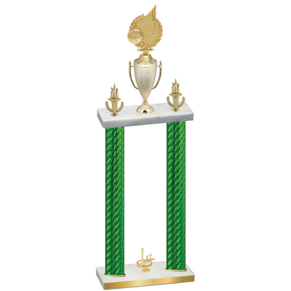 Double Green Carbon Fiber First Place Volleyball Trophy