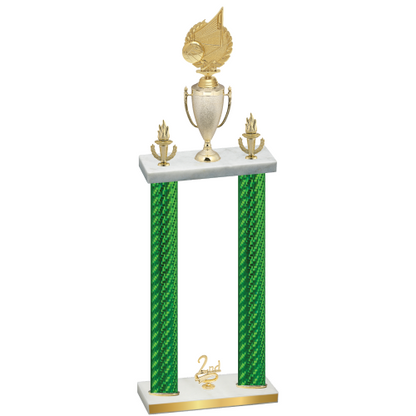 Double Green Carbon Fiber Second Place Volleyball Trophy