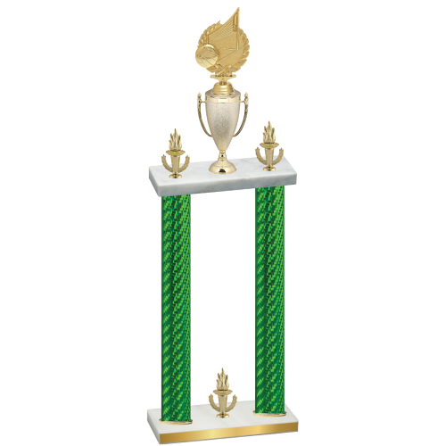 Double Green Carbon Fiber Victory Volleyball Trophy