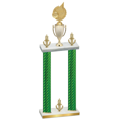 Double Green Carbon Fiber Victory Volleyball Trophy