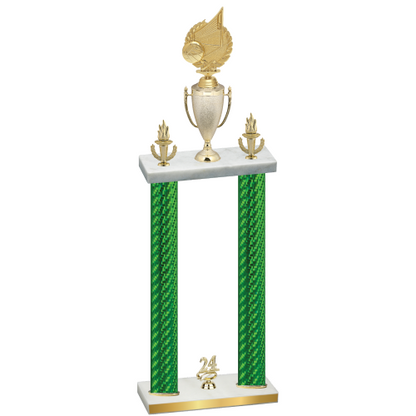 Double Green Carbon Fiber Year Volleyball Trophy