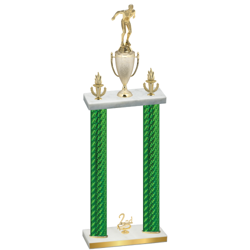 Double Green Carbon Fiber Second Place Swimming Trophy