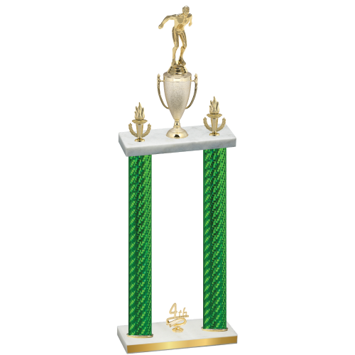 Double Green Carbon Fiber Fourth Place Swimming Trophy