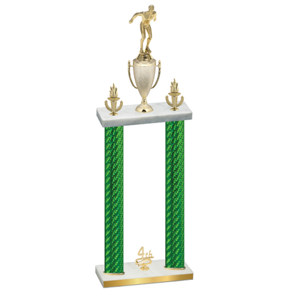 Double Green Carbon Fiber Fourth Place Swimming Trophy