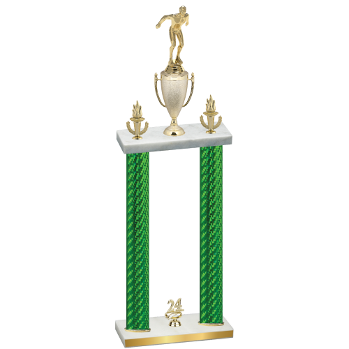 Double Green Carbon Fiber Year Swimming Trophy