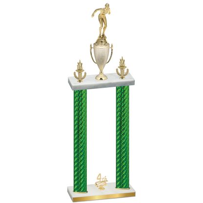 Double Green Carbon Fiber Fourth Place Tennis Trophy