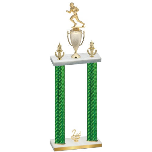 Double Green Carbon Fiber Second Place Football Trophy