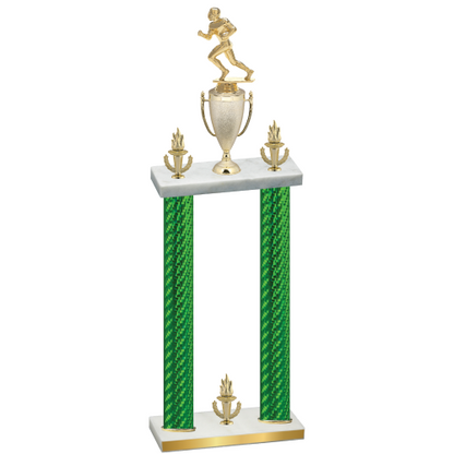 Double Green Carbon Fiber Victory Football Trophy