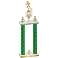 Double Green Carbon Fiber Year Football Trophy