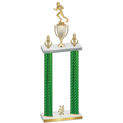 Double Green Carbon Fiber Year Football Trophy