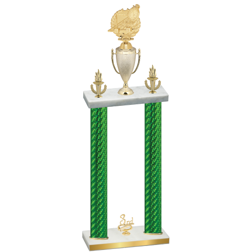 Double Green Carbon Fiber Third Place Swimming Trophy