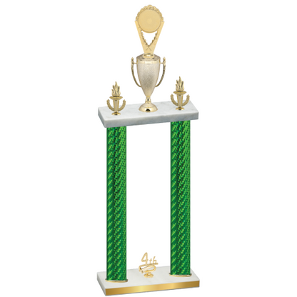 Double Green Carbon Fiber Fourth Place Insert Trophy