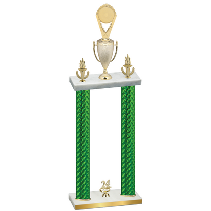 Double Green Carbon Fiber Year Insert Trophy