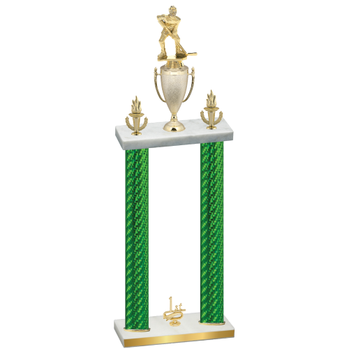Double Green Carbon Fiber First Place Hockey Trophy