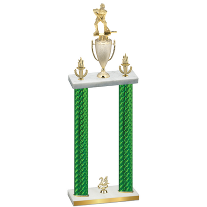 Double Green Carbon Fiber Year Hockey Trophy