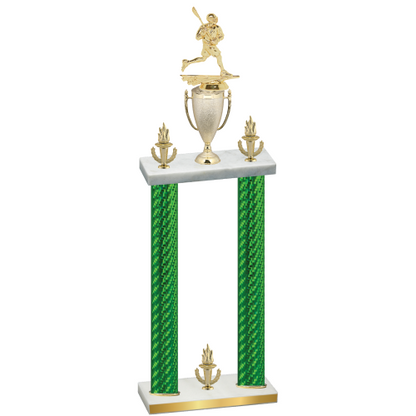 Double Green Carbon Fiber Victory Lacrosse Trophy