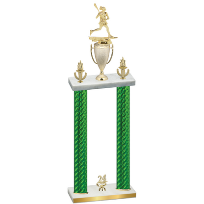 Double Green Carbon Fiber Year Lacrosse Trophy