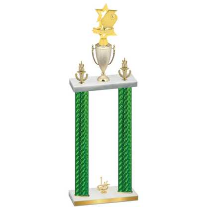 Double Green Carbon Fiber First Place Pickleball Trophy