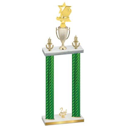 Double Green Carbon Fiber Second Place Pickleball Trophy