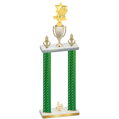 Double Green Carbon Fiber Fourth Place Pickleball Trophy