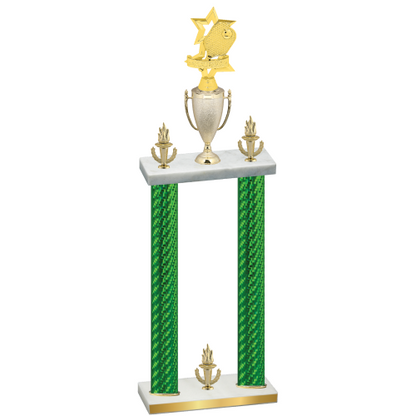 Double Green Carbon Fiber Victory Pickleball Trophy