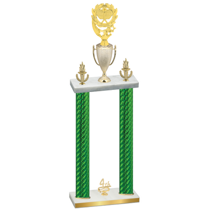 Double Green Carbon Fiber Fourth Place Pickleball Trophy