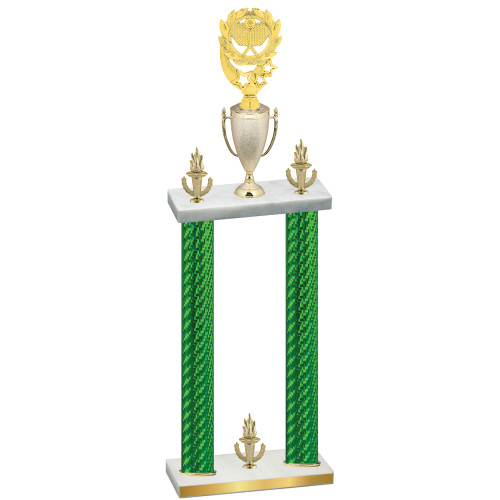 Double Green Carbon Fiber Victory Pickleball Trophy
