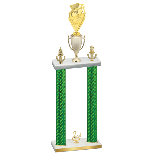 Double Green Carbon Fiber Second Place Pickleball Trophy