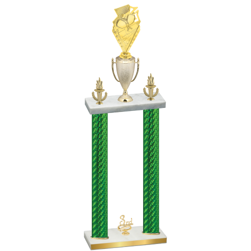 Double Green Carbon Fiber Third Place Pickleball Trophy